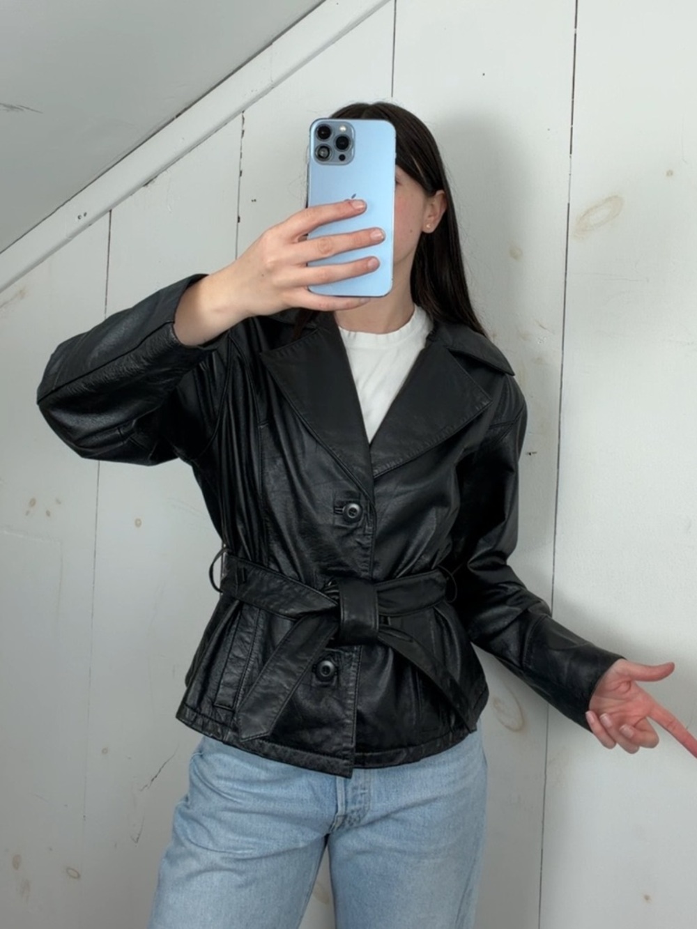 Black belted jacket